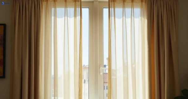 Dull dusty drapes in helensburgh-nsw before professional cleaning
